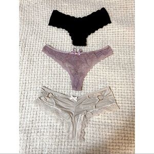 3 Victorias Secret Lace Undies, Sizes: Small